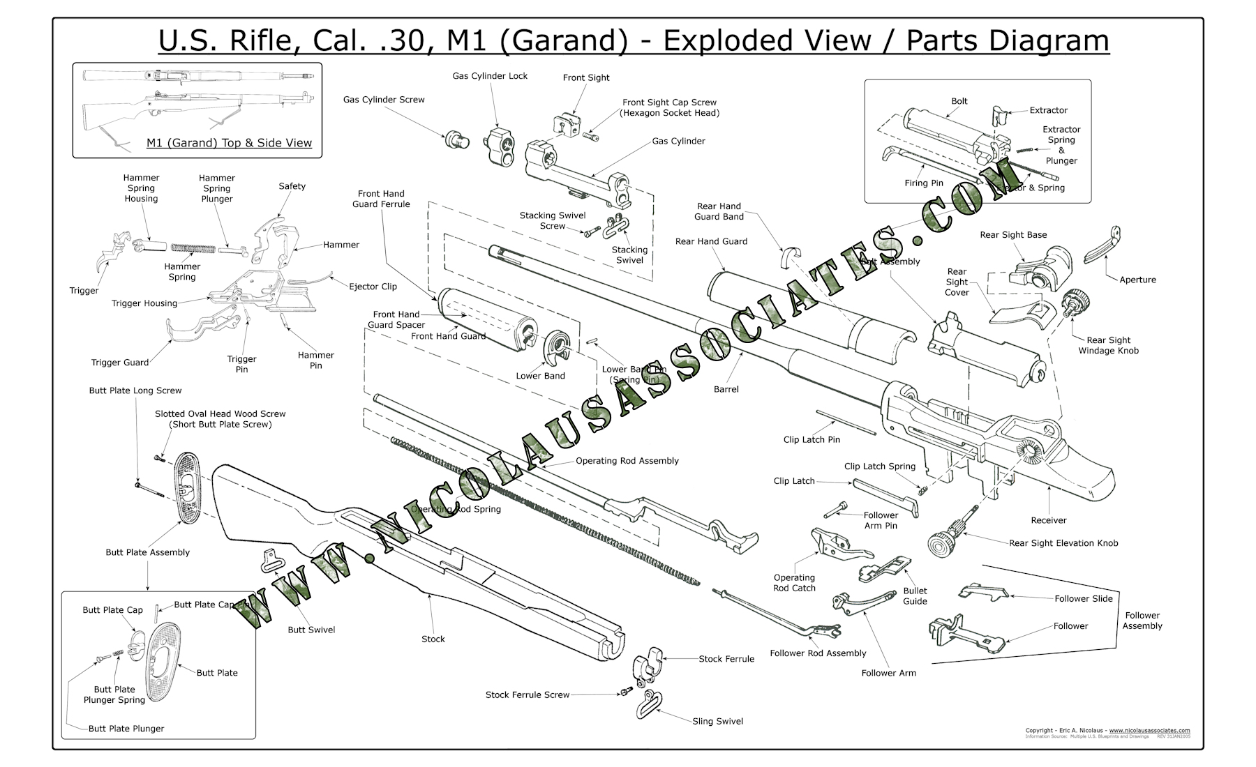 M1 Garand Exploded Diagram