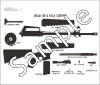 M16A1 Rifle Field Stripped Layout Chart, GTA 9-6-43, June 1973 (36" X 42")