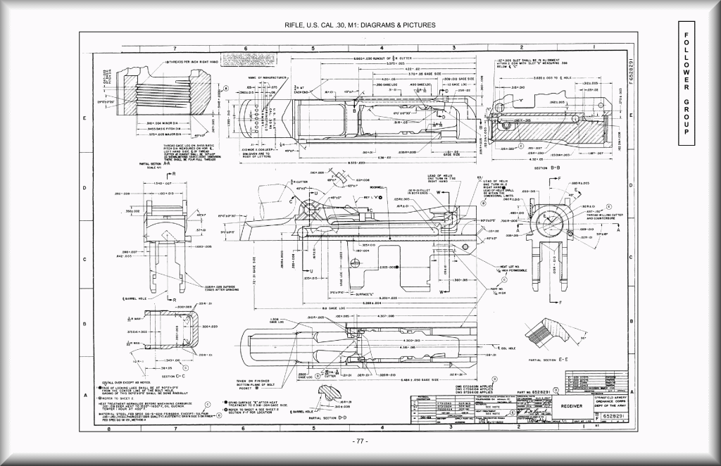 M1 Garand Technical Drawings
