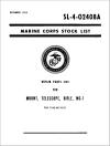 Marine Corps Stock List SL-4-02408A / Mount, Telescope, Rifle, MC-1 Repair Parts List